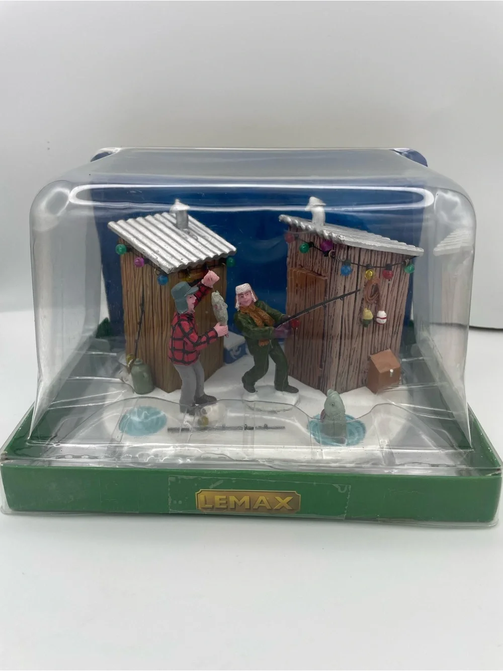 Lemax holiday village ice fishing porcelain decoration